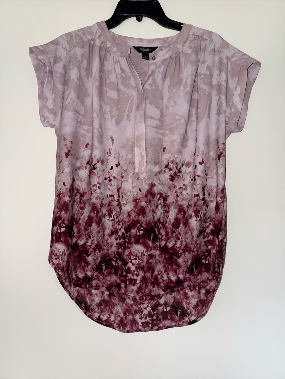 Simply Vera Vera Wang Lavender to Berry Ombre Floral Blouse